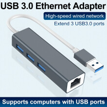 3portový rozbočovač USB 3.0 s gigabitovým Ethernetom – vysokorýchlostná sieť Plug & Play pre Windows,