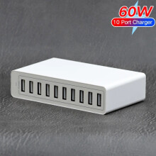 60 W rýchle nabíjanie 10 portový USB napájací rozbočovač Powerport Viacportová USB nabíjačka Eu Standard