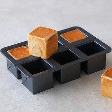 Mini-Toaster mit 6 Mulden, quadratisch, aus Karbonstahl, Kuchenformen, Torten, Madeleines, Muffins,