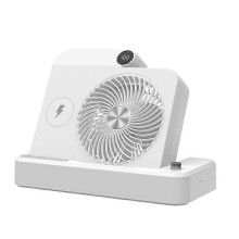 (White) 100 Speed,LED Digital Display, Angled Base,Camping Cooling Device for Women Men