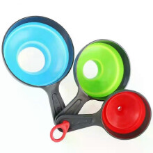 3Pcs/Set with 3 Size Kitchen Funnel Silicone Folding Telescopic Funne Powder Liquid Wide Mouth Jam Funnel Kitchen Utensils