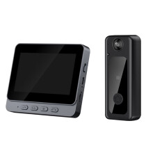 (Black) Doorbell Wireless Smart Wireless Video Doorbell Intelligent Visual Doorbell Home Intercom Hd Night Vision Rechargeable Security Door Ring UK