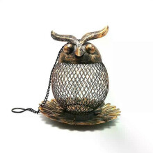 Bird Feeder Tray Outside Hanging Metal Mesh Sturdy Owl Shape Garden Decor Accessories Feeding Box Wild Hummingbird Durable