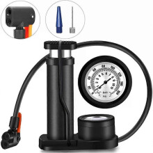 (Black Upgraded) Portable Bike Pump High Pressure Pedal Bicycle Foot Pump Ultra-Light Aluminum Alloy MTB Bike Tire Inflator Accessories