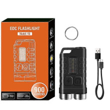 (3Pcs, Transparent) Mini Portable Key Light LED Flashlight TYPE C Rechargeable Camping Hiking Lantern High Power Luminous Flash Light Pocket Torch