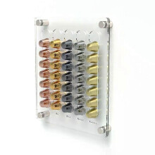 (03) 35 Pods Coffee Capsule Storage Display Rack Wall-mounted Transparent Coffee Capsule Holder Coffeeware Nespresso Capsule Holder