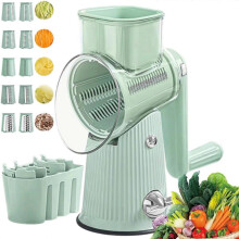 (Green) Whimsyard Rotary Grater, 5 in 1 Cheese Vegetable Grater with Handle