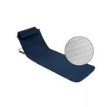 (Navy PEP) Portable Folding Backrest Beach Ground Mat Chair Waterproof Cushion Lounger For Outdoors Camping Picnic Mat Sun Tanning Adult