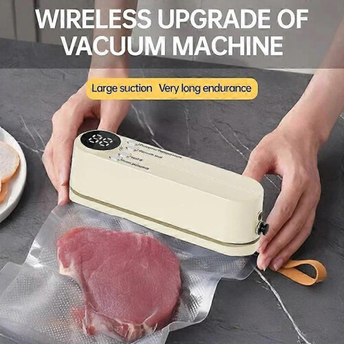 (White) Mini Wireless Fully Automatic Vacuum Sealing Machine Household Small Portable Food Packaging Plastic Sealing Machine 2