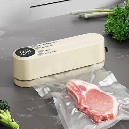 (White) Mini Wireless Fully Automatic Vacuum Sealing Machine Household Small Portable Food Packaging Plastic Sealing Machine 1