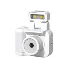(White - with battery) Mini Camera, Mini Vintage Camera, Tiny Nostalgic Snap Camera