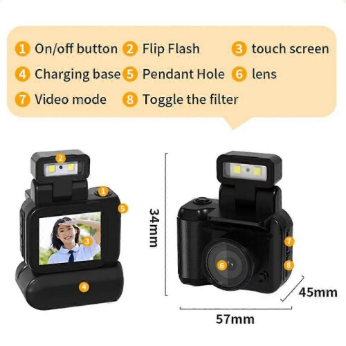 (Black -  with battery) Mini Camera, Mini Vintage Camera, Tiny Nostalgic Snap Camera 1
