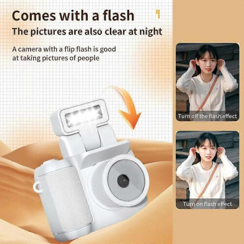 (White -  with battery) Mini Camera, Mini Vintage Camera, Tiny Nostalgic Snap Camera 1