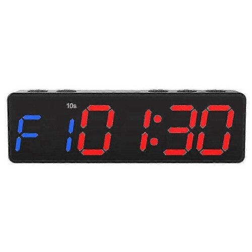 (Black) Gym Timer Interval Workout Clock Stopwatch for Training Countdown and Count Up