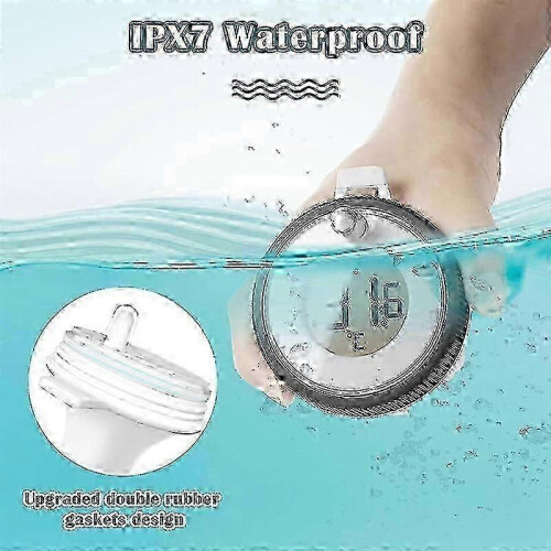 Wireless Floating Pool Thermometer, Waterproof Digital for Swimming Pools - White Gray 2