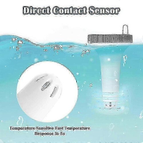 Wireless Floating Pool Thermometer, Waterproof Digital for Swimming Pools - White Gray 1