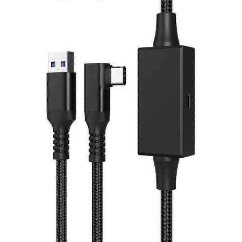For Meta Quest 3 PICO 4 VR Data Cable 5m USB to Type-C PC Link Streaming Fast Charging Cord with Amp 1