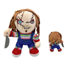 (Standing 27cm) Hellokitty Child Play Chucky Plush Toy Halloween Children Holiday Throw Pillow