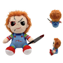 (Sitting ) Hellokitty Child Play Chucky Plush Toy Halloween Children Holiday Throw Pillow