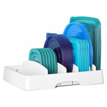Food Container Lid Storage Box, Large Adjustable Storage for Plastic Lids in Kitchen Cabinets - 1 Piece (Product refers to the storage box only)