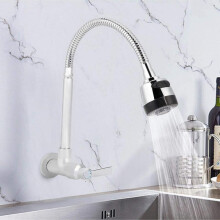 Single Handle Kitchen Sink Faucet, G1/2inch 360 Rotatable Wall Mounted Faucet Faucet for Home Kitchen Cold Water for Home Use