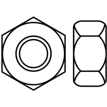 Zinc-plated hexagonal nut 6 points 8 10mm (set of 50 nuts)