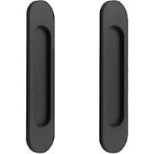2pcs Matte Black Aluminum Alloy Self-Adhesive Oval Sliding Door Handles No Punching for Sliding Doors, Cabinet Windows180mm