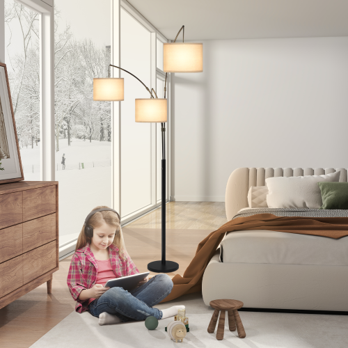 ELECWISH LED 3 Light Floor Lamp Modern Adjustable Reading Light Living Room UK 1