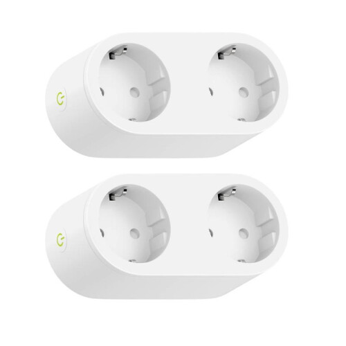 Connected Socket (Type F), Set of 2 Smart Sockets, WiFi Socket with Voice Command and Remote Control