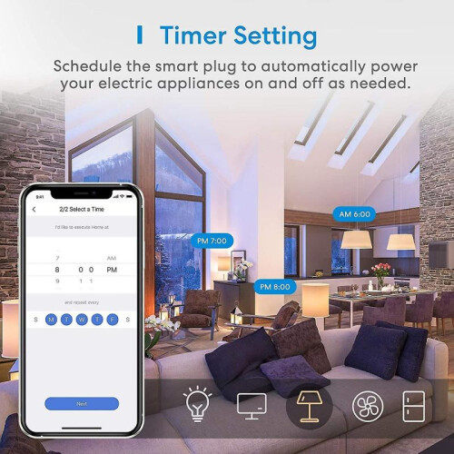 Connected Socket (Type F), Set of 2 Smart Sockets, WiFi Socket with Voice Command and Remote Control 2