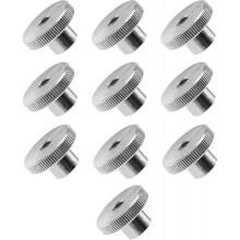 10pcs M6-1524mm Through Hole Hand Knurled Nut Round Internal Thread 304 Stainless Steel