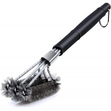 Barbecue Brush, Barbecue Cleaning Brush, 3 in 1 Barbecue Brush, Long Handle with Stainless Steel Bristles, Kitchen Brush for Quickly & Effectively Cle