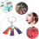 200 ks. Keychain Tassel Keychain Ring Set Kožený strapec Keychain Set DIY 4
