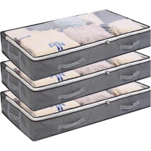 PCS Under Bed Storage Bags Foldable Clothes Bag 75L Large Capacity Storage Containers with Clear Window Reinforced Handles Non-Woven Zippered Organize