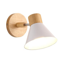 Wall Lights Indoor Modern E27 Industrial Wall Lamp Adjustable Wall Sconce Wood Wall Sconce Decoration for Bedroom Living Room Corridor Cafe