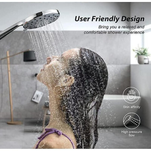 High Pressure Handheld Shower Head with 6 Spray Modes, Universal G1/2 Chrome Interface, Electric Jet Powered Handheld Shower Head 1