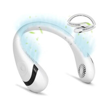 Portable Neck Fan, 360 Cooling, 3-Speed Rechargeable Personal Fan with 5000mAh Battery (White) -