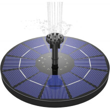 Solar Fountain Pump 3.5W Solar Garden Fountain Floated Solar Panel Built-in Battery with 6 Nozzles Ideal for Small Pond Bird Bath Fish Tank Garden Dec