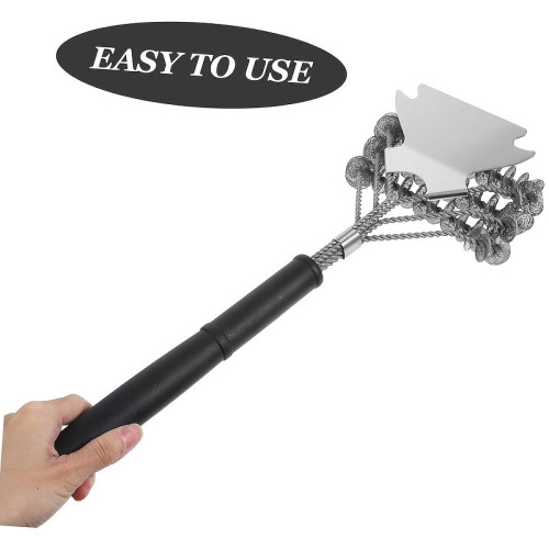1 Pc Bbq Grill Cleaning Brush With Scraper - Πολυλειτουργικό αξεσουάρ γι