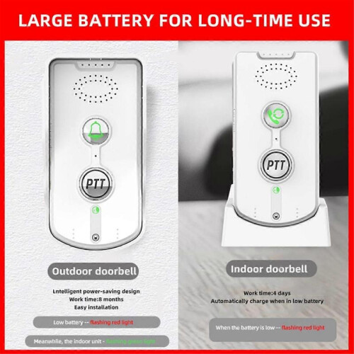 1000M Wireless Audio Door Intercom White 2