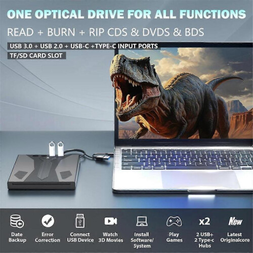 External Blu Ray Drive Burner, 3D Optical Bluray Drive for Laptop 1