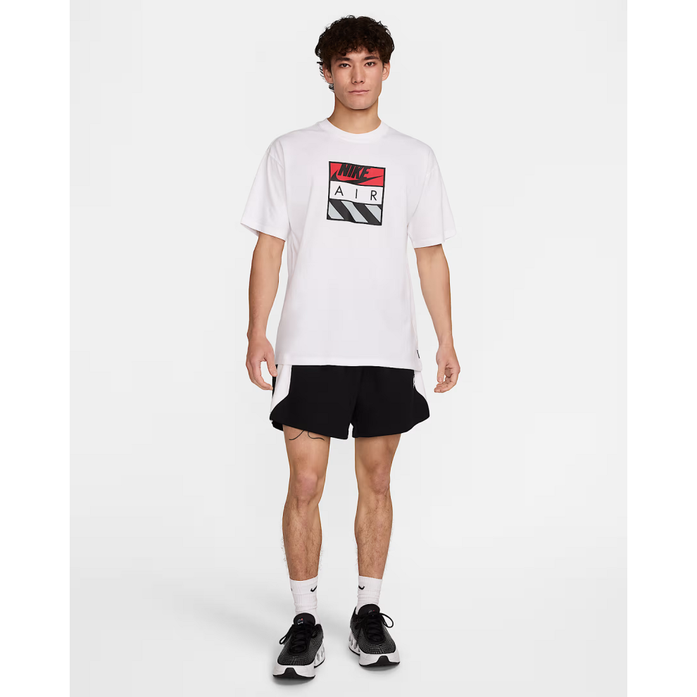 (UK Size M, White) Nike Air Max90 Men's Cotton Crew Neck Pull On Regular Fit Short Sleeve T-Shirt