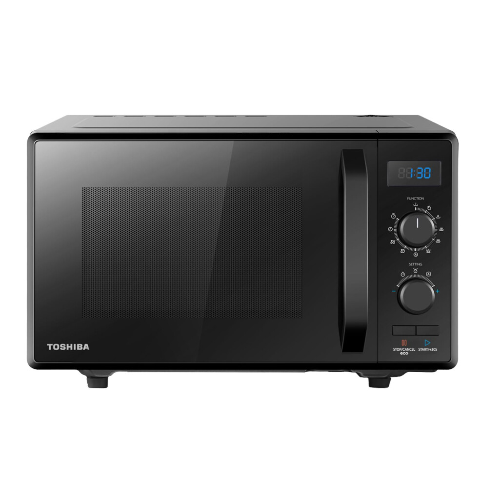 Toshiba 900W 23L Microwave Oven With 1050W Crispy Grill, Energy Saving Eco Function, 8 Auto Menus, 5 Power Levels And Position Memory Turntable - Bla