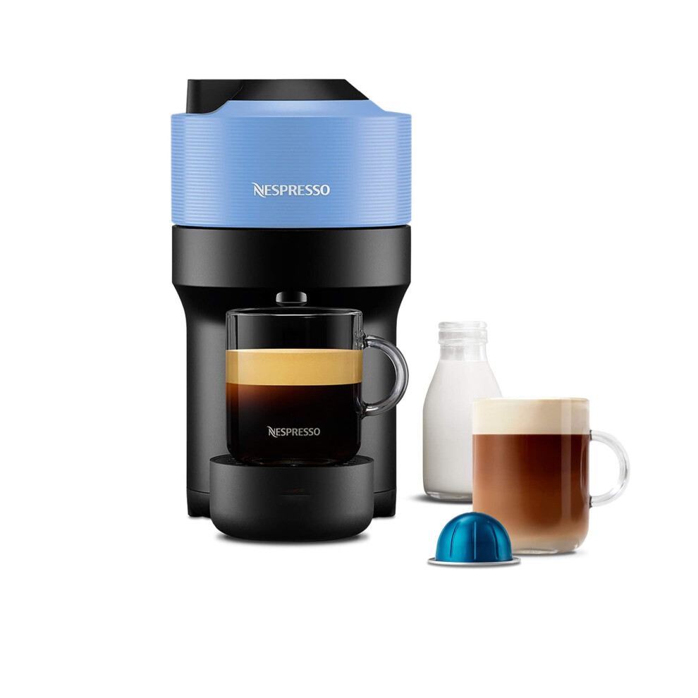Nespresso Vertuo Pop Automatic Pod coffee machine for Americano, Decaf, Espresso by Magimix in Pacific Blue