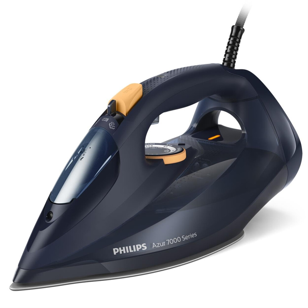 Philips 7000 Series Steam Iron, Powerful 3000W, 50G/Min Steam, 250G Steam Boost, Steamglide Elite Soleplate For Smooth Gliding, (Dst7060 Blue/Yellow