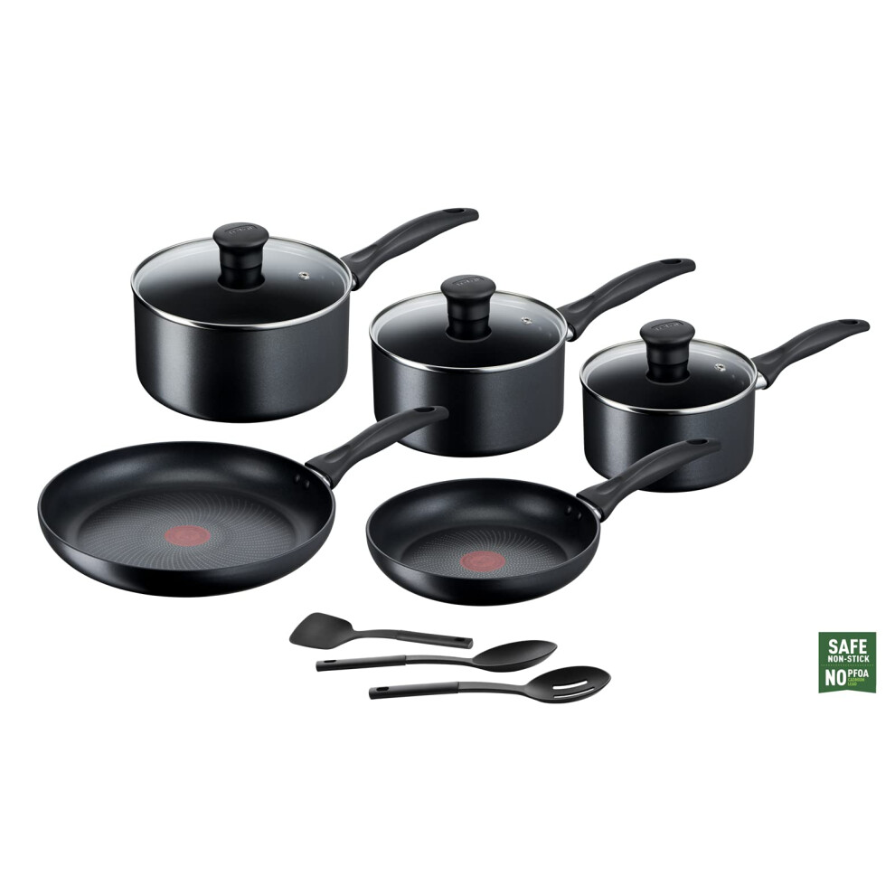 Tefal Induction G155s844 Non-Stick Cookware Set 8 Pieces-, Saucepans, Aluminium Black