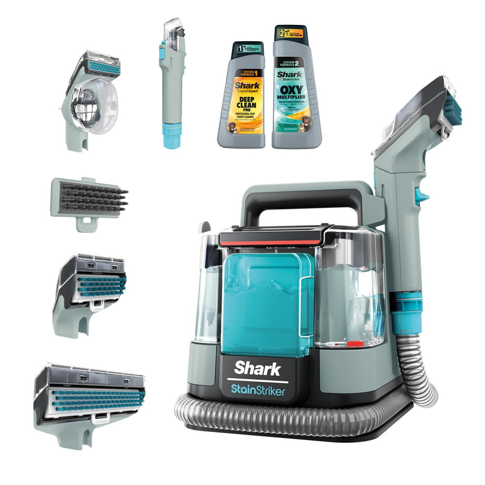 Shark StainStriker, Advanced Stain & Spot Cleaner, Carpet & Upholstery, Crevice & Hose-Cleaning Tools, 2x Full-Size Formulas Remove Dirt, Grime, Odou