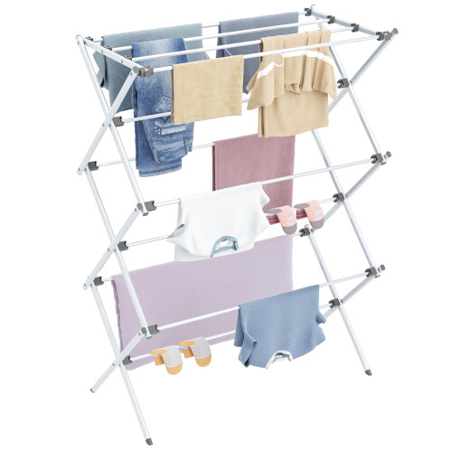 HOMIDEC Clothes Airer,3-Tier Foldable Clothes Horse,Clothes Drying Rack ...