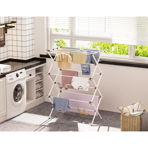 HOMIDEC Clothes Airer,3-Tier Foldable Clothes Horse,Clothes Drying Rack ...