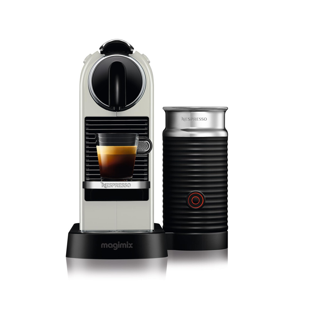 Nespresso De'Longhi CitiZ EN267.WAE, Capsule Milk Frother, Single-Serve Pod Coffee Machine, Cappuccino Maker, 19 Bar Pressure, 2 Cup Sizes, Welcome S